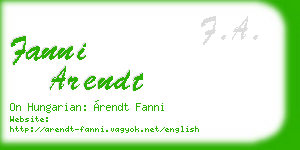 fanni arendt business card